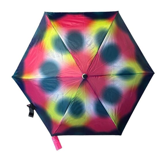NWT BETSEY JOHNSON MULTI COLOR TIE-DYE AUTO OPEN UMBRELLA - Picture 1 of 8